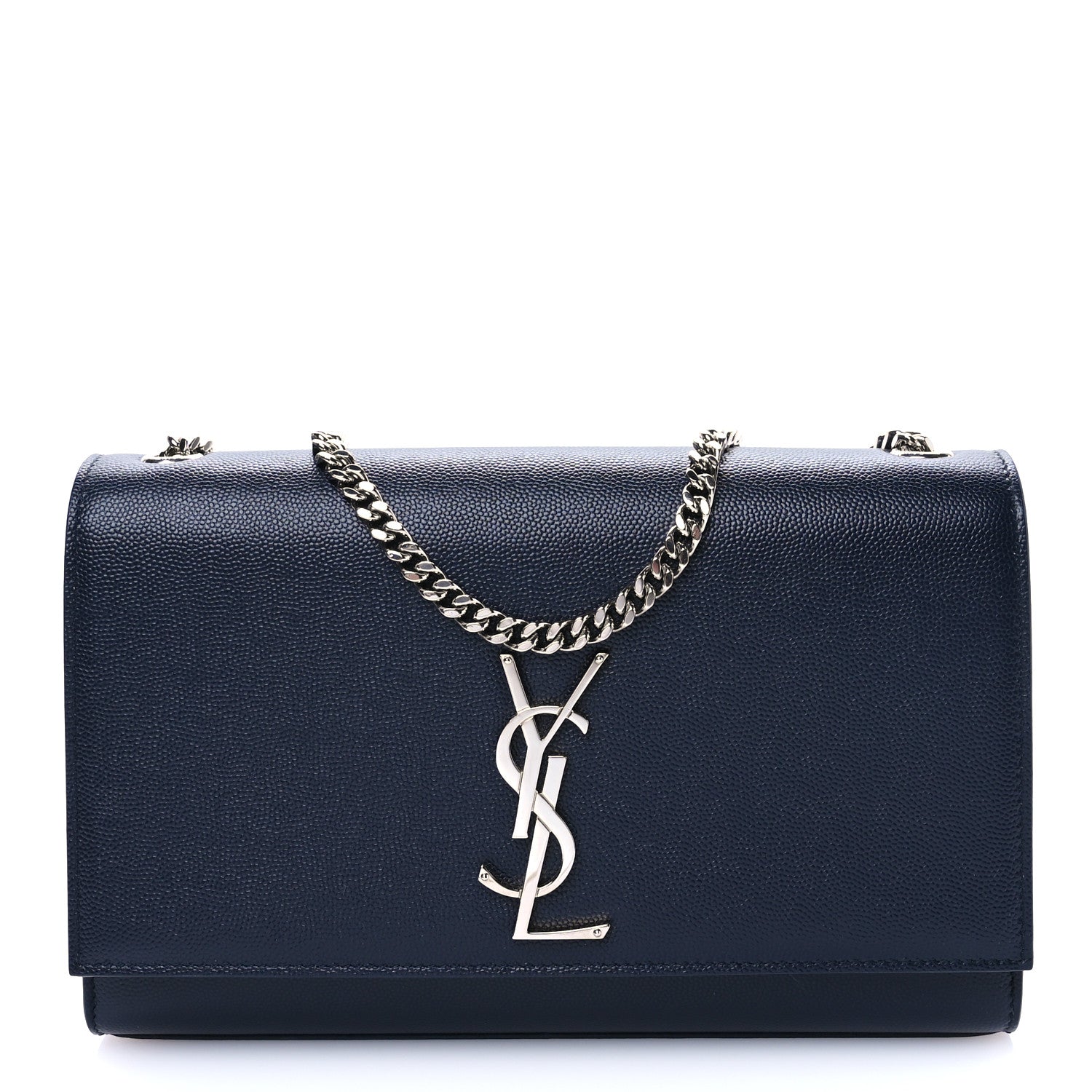 Saint Laurent Grain De Poudre Medium Classic Monogram Kate Satchel Deep Marine 1 of 10