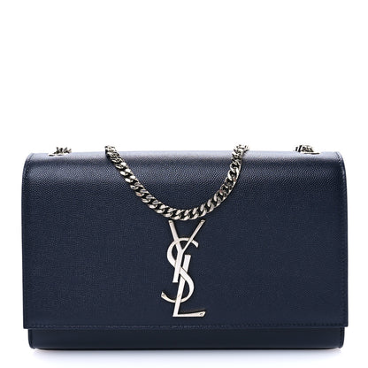 Saint Laurent Grain De Poudre Medium Classic Monogram Kate Satchel Deep Marine 1 of 10