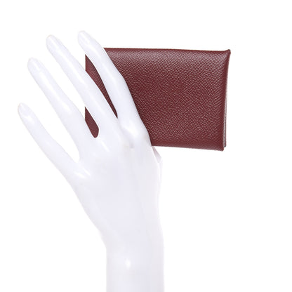 Hermes Epsom Calvi Card Case Rouge H 2 of 7