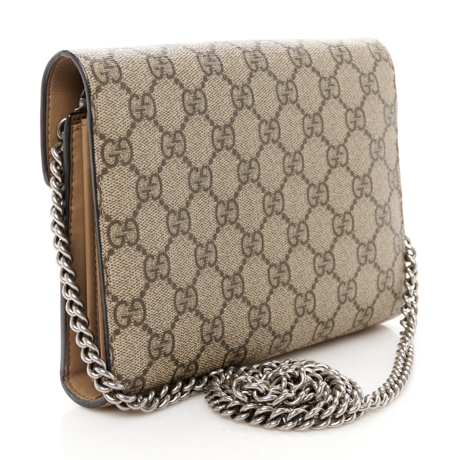 Gucci GG Supreme Monogram Mini Dionysus Chain Wallet Beige Taupe 3 of 11