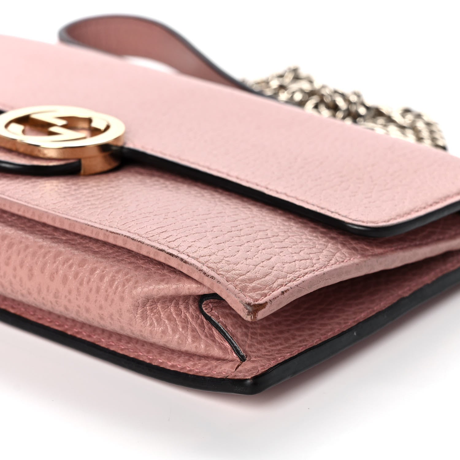 Gucci Dollar Calfskin Interlocking G Chain Wallet Soft Pink 10 of 10
