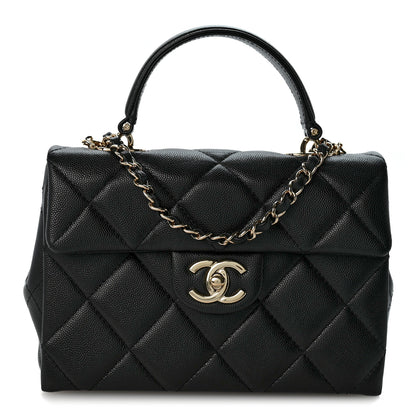 Chanel Caviar Quilted Mini Retro Twist Top Handle Flap Black 1 of 11