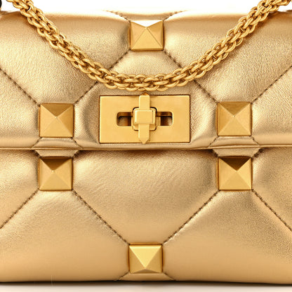 Valentino Garavani Nappa Medium Roman Stud Shoulder Bag Antique Brass 7 of 10