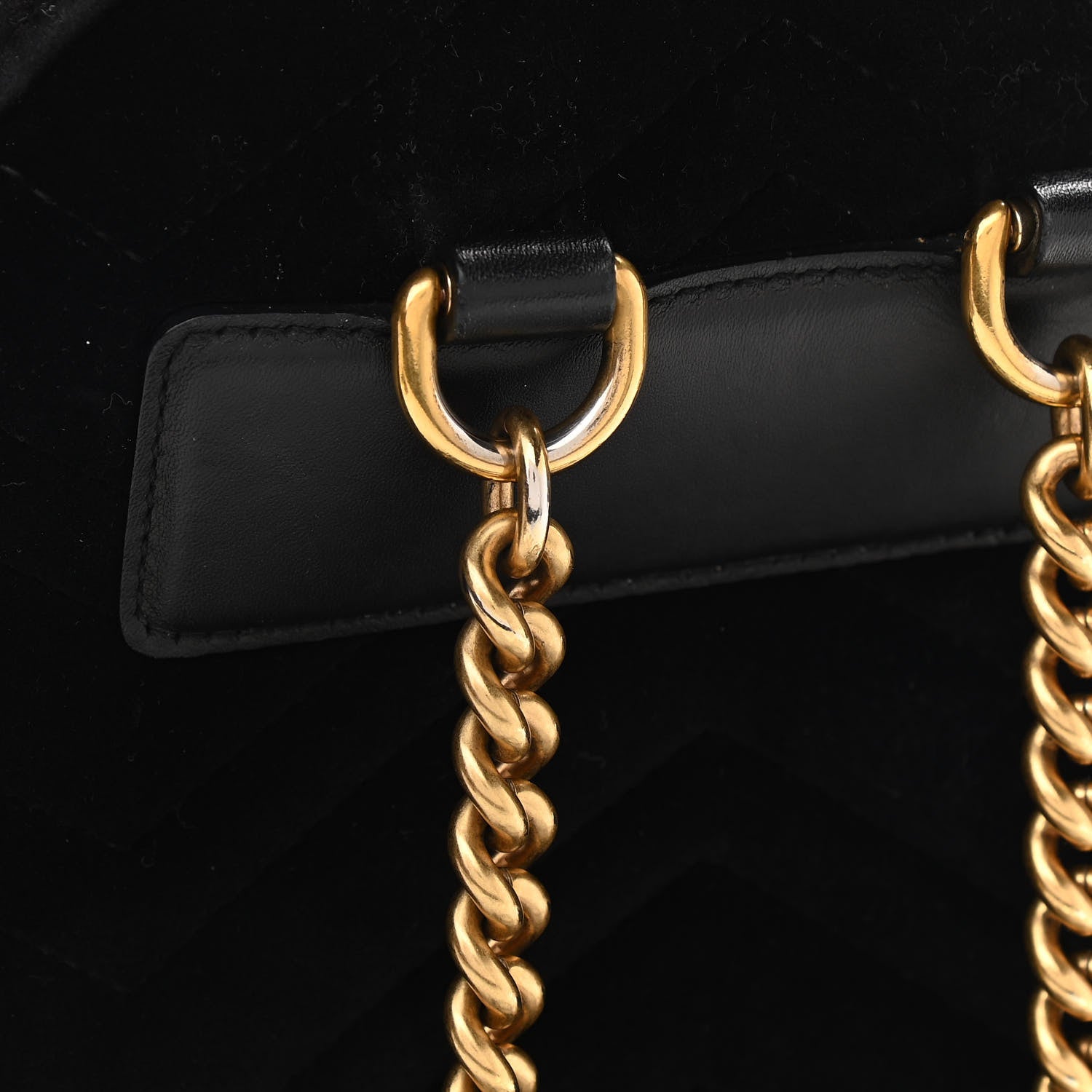 Gucci Velvet Matelasse GG Marmont Dome Backpack Black 15 of 20