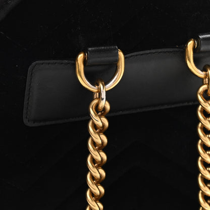 Gucci Velvet Matelasse GG Marmont Dome Backpack Black 15 of 20