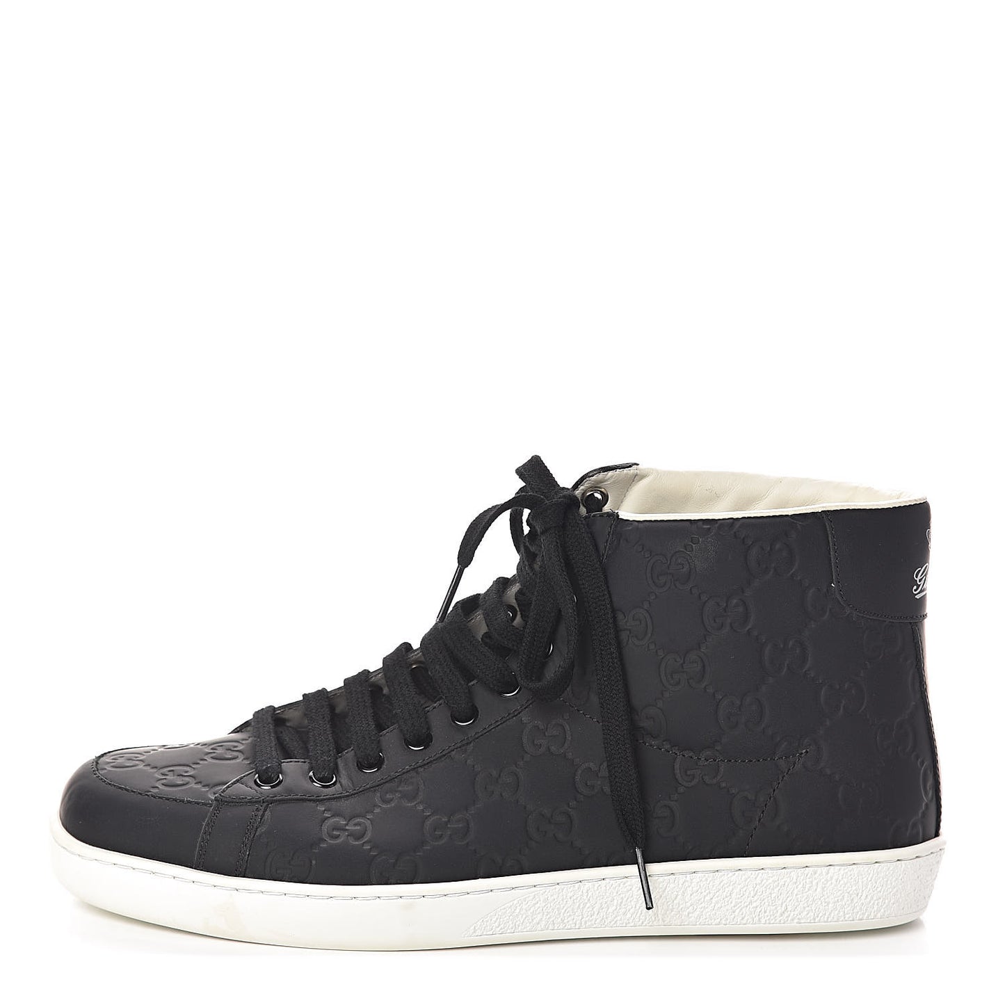 Rubber Guccissima Mens High Top Sneakers 8.5 Black