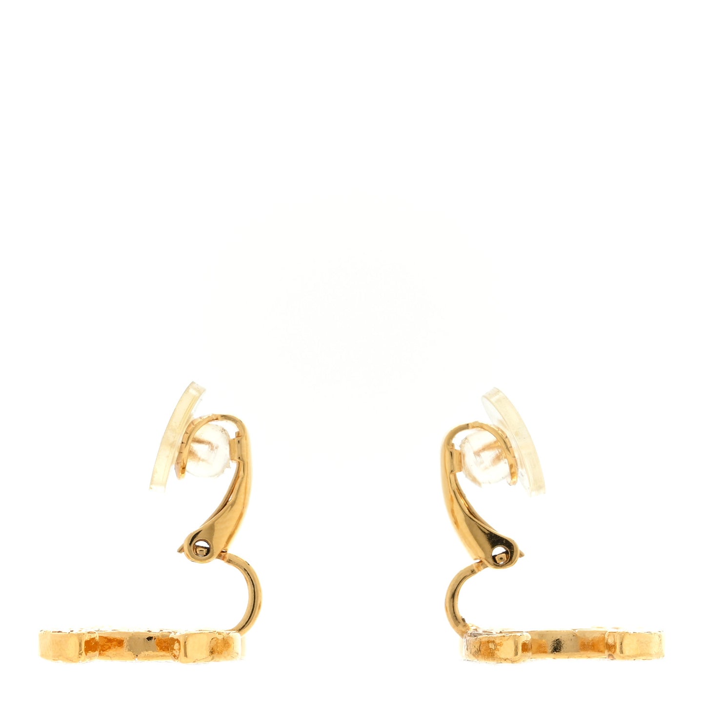 Metal Scarab CC Clip On Earrings Gold