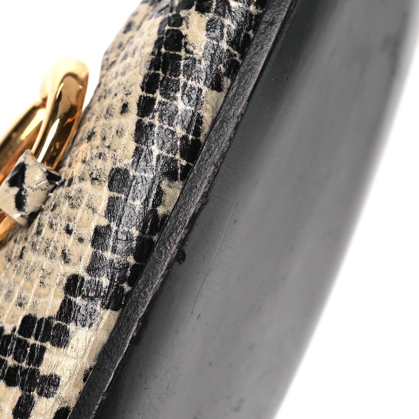 Calfskin Snakeskin Embossed Charlotte Horsebit 55mm Ankle Boots 37 Multicolor