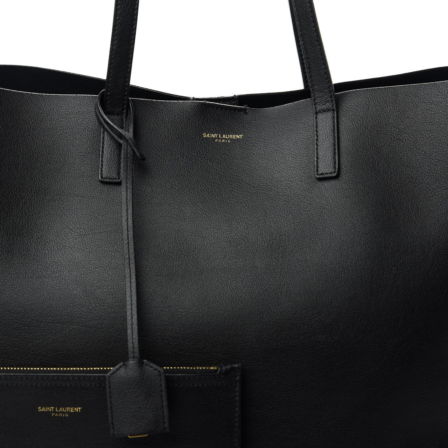 Saint Laurent Calfskin Large Shopping Tote Black 10 of 14