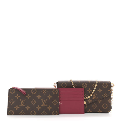 Louis Vuitton Monogram Pochette Felicie Chain Wallet Fuchsia 3 of 11