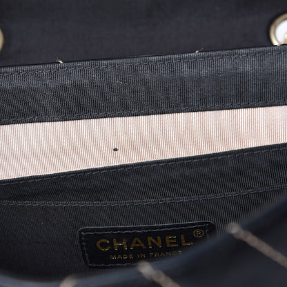 Chanel Lambskin Chevron Small Single Flap Bag Black Beige 8 of 16