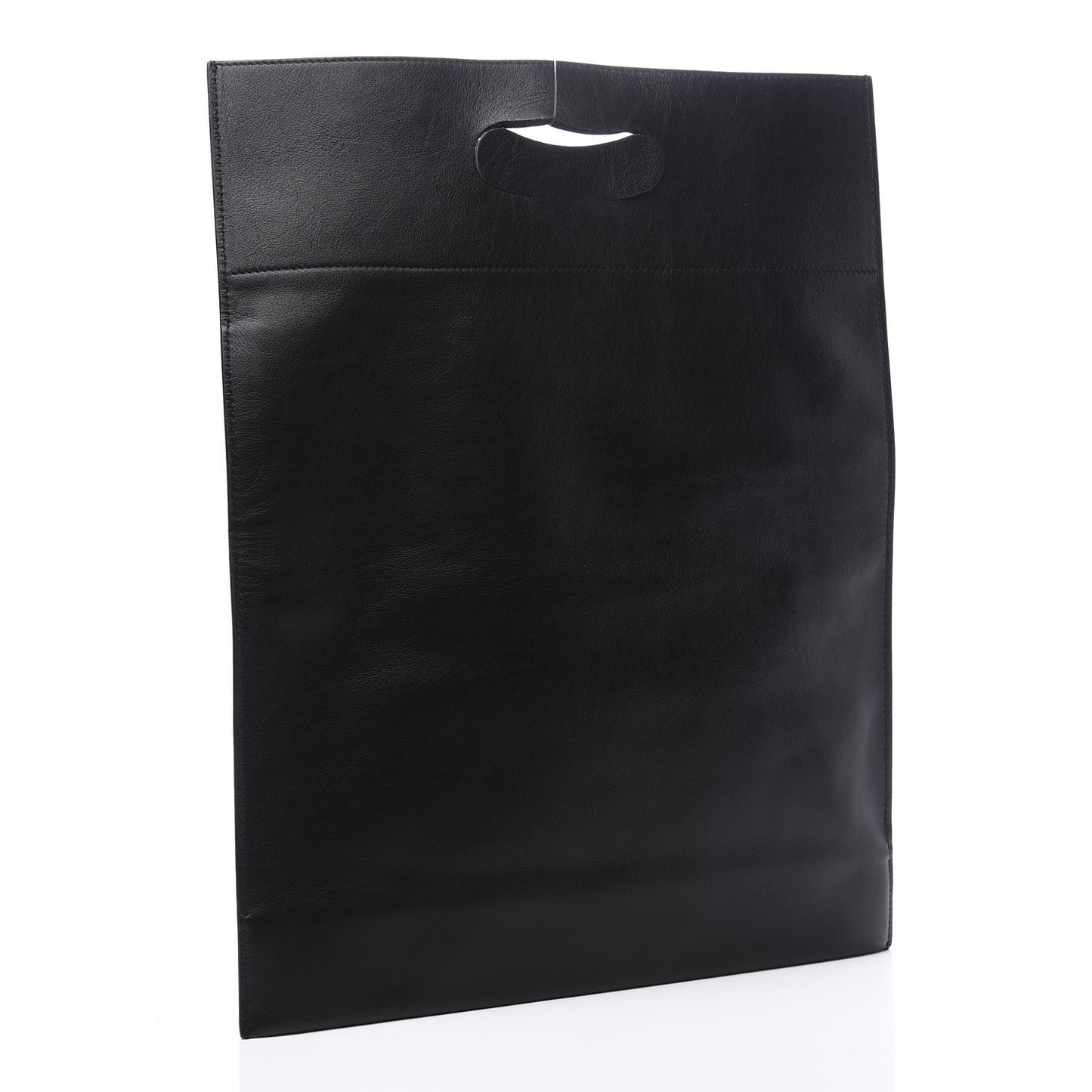 Calfskin Printed Kitten Plastic Bag Shopper S Black