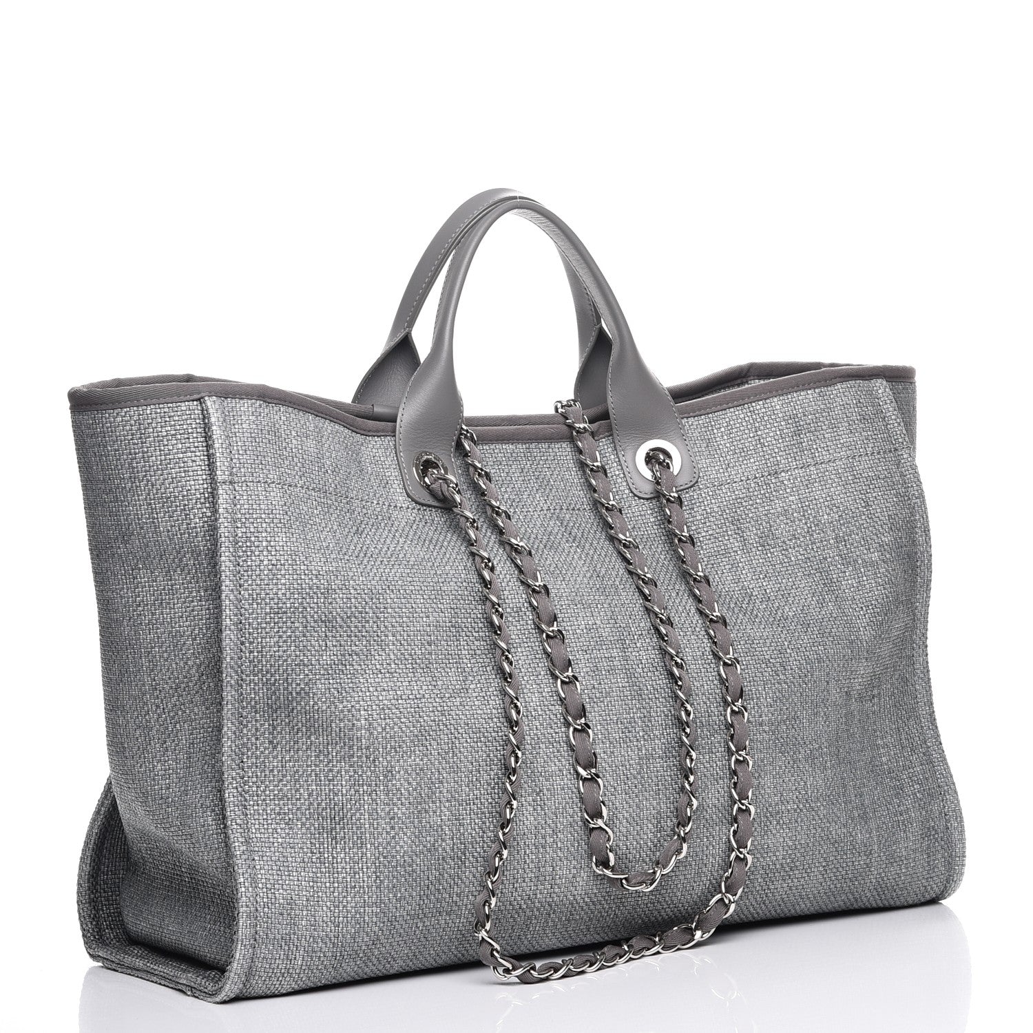 Chanel Canvas Large Deauville Tote Grey 4 of 8