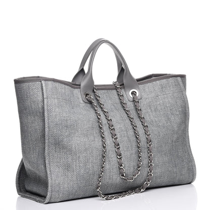 Chanel Canvas Large Deauville Tote Grey 4 of 8