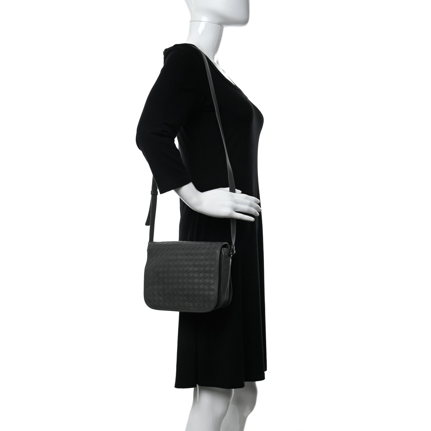 Bottega Veneta Nappa Intrecciato Flap Crossbody Light Grey 2 of 12