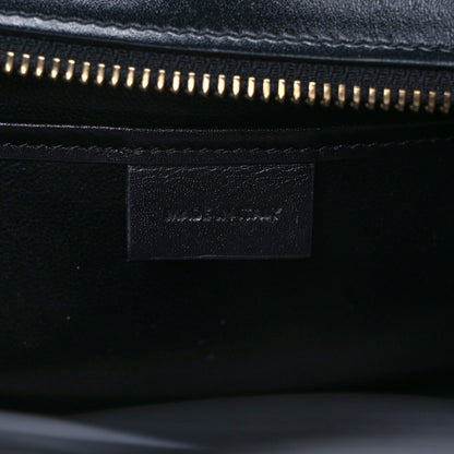 Celine Crocodile Embossed Nubuck Smooth Calfskin Bi-Color Nano Luggage Havana Black 6 of 8