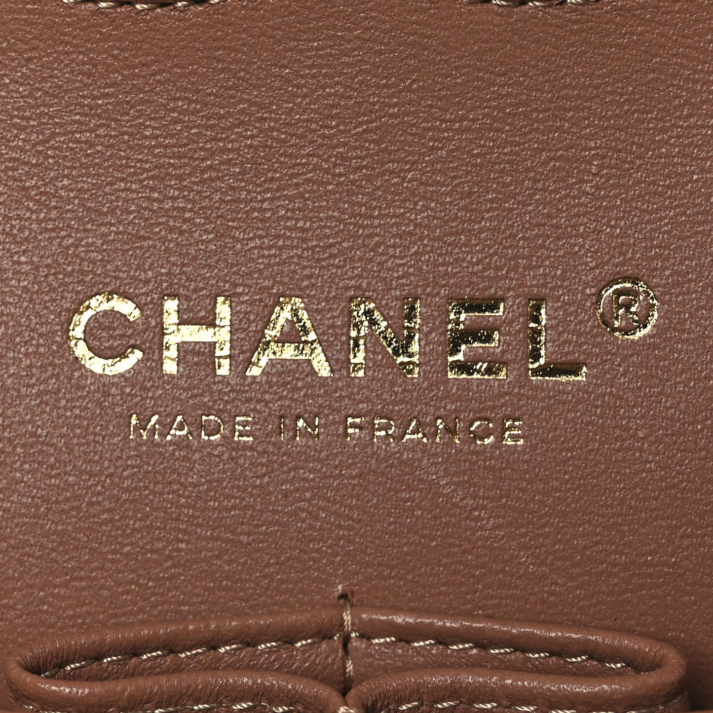 Lambskin Quilted Medium Double Flap Brown