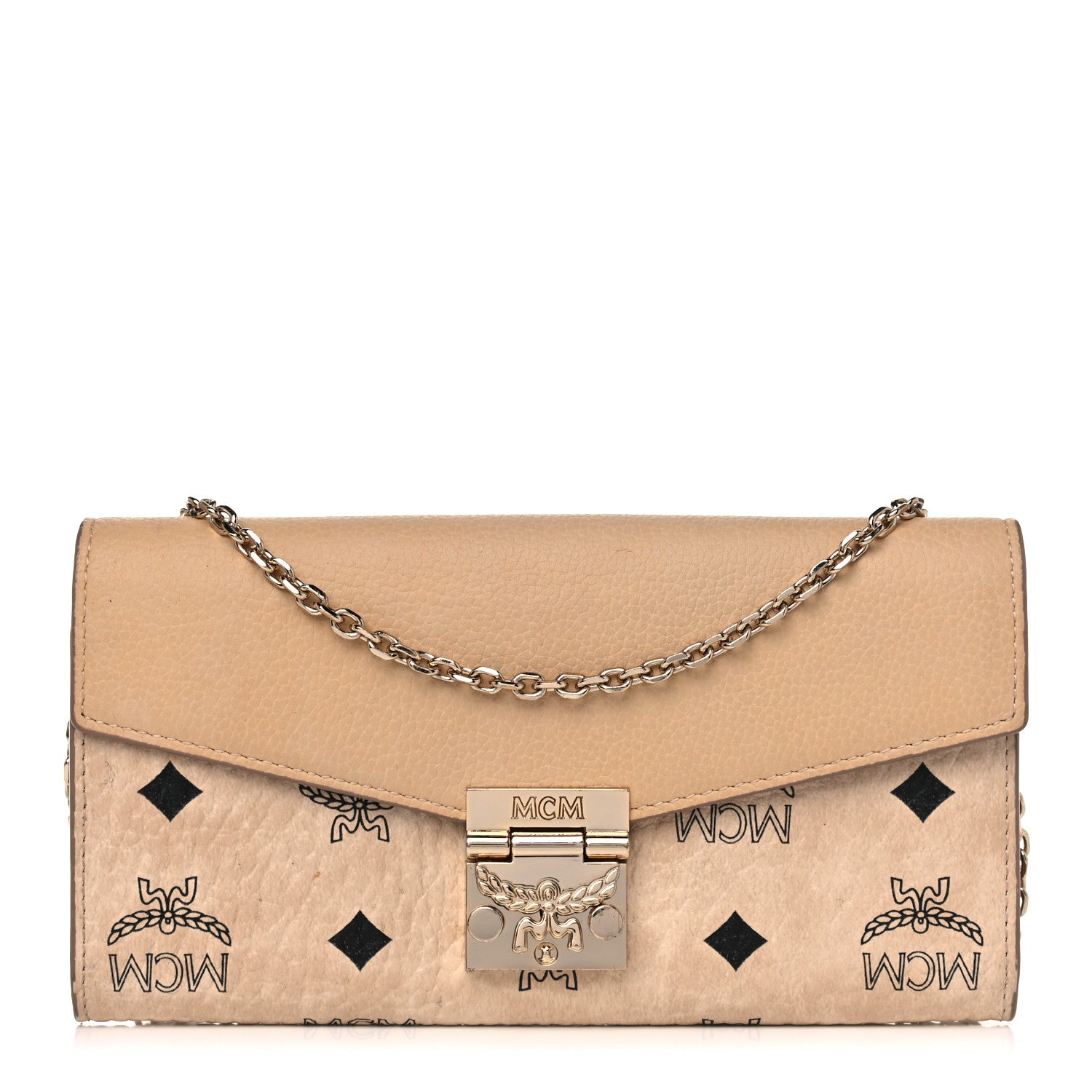 MCM Visetos Large Patricia Wallet On Chain Beige 1 of 18