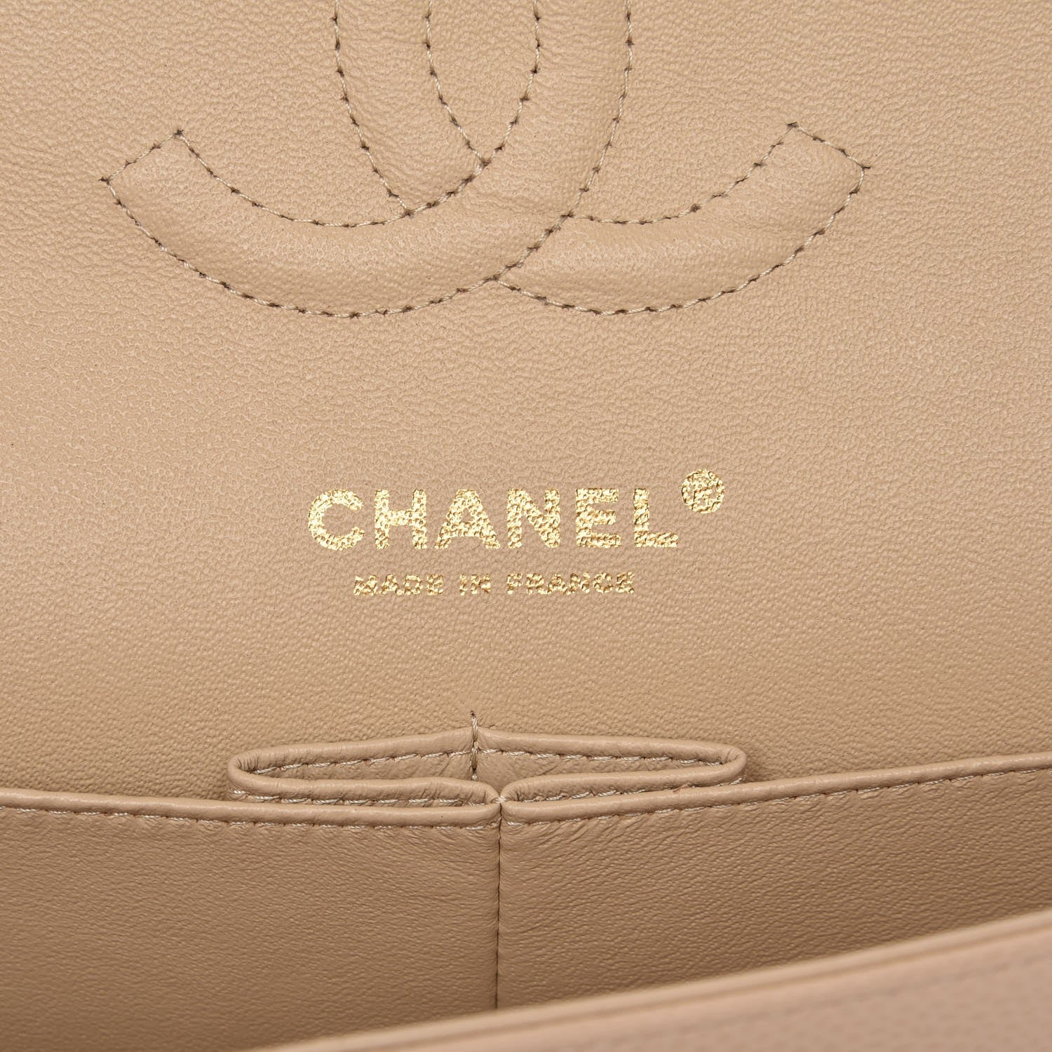 Chanel Caviar Quilted Medium Double Flap Beige Clair 6 of 9