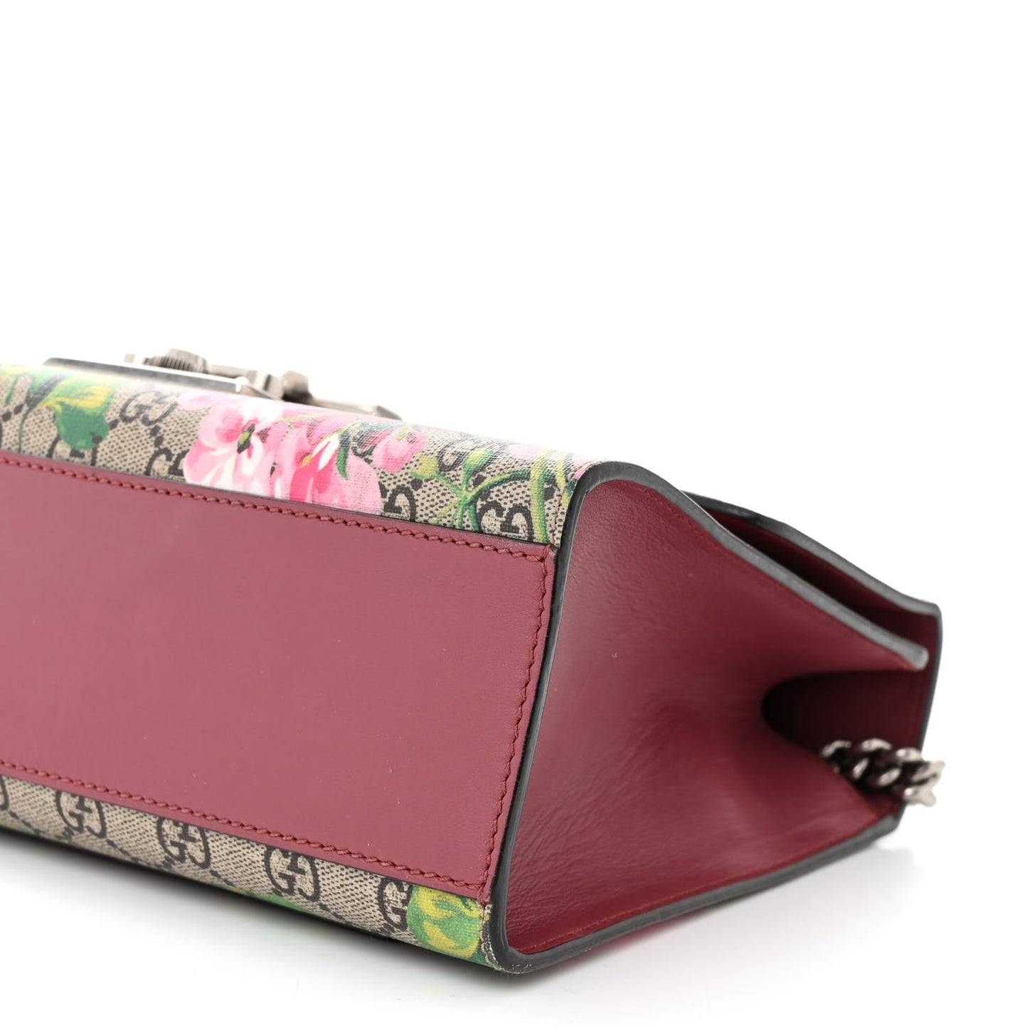 GG Supreme Monogram Blooms Medium Padlock Shoulder Bag Beige Multicolor Dry Rose