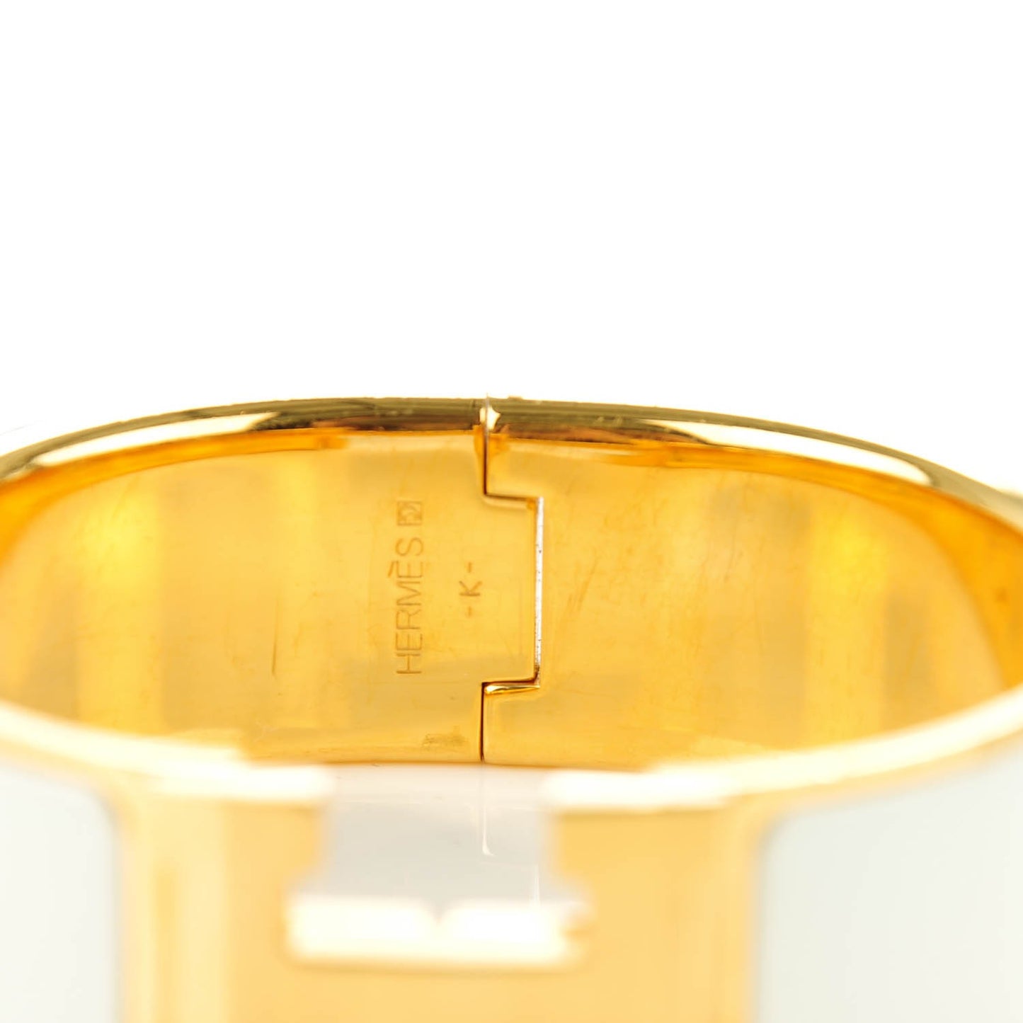 Enamel Wide Clic Clac H Bracelet GM White