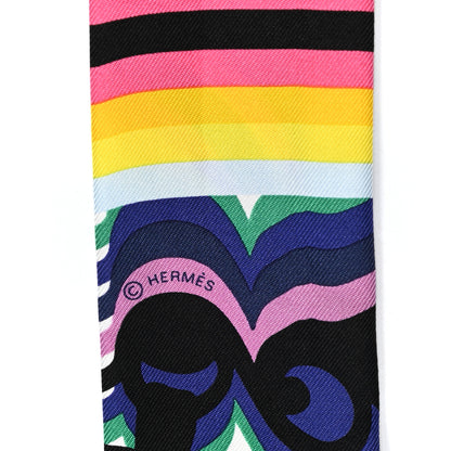 Hermes Silk Brides De Gala Shadow Twilly Black Jaune Multicolor 3 of 4
