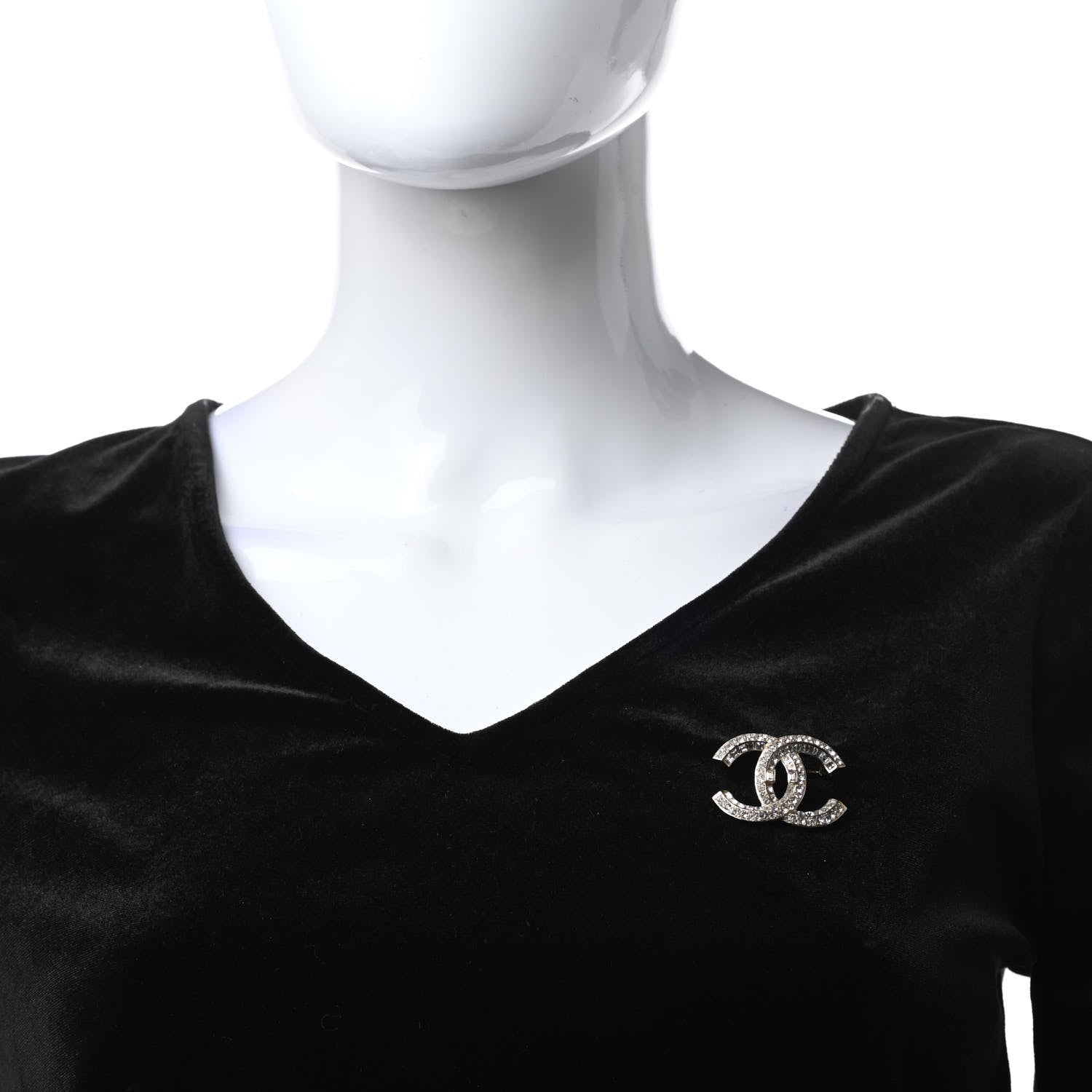 Chanel Crystal CC Brooch Gold 2 of 4
