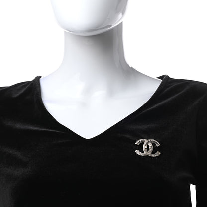 Chanel Crystal CC Brooch Gold 2 of 4