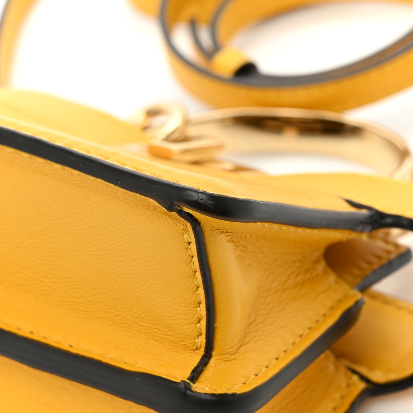 Shiny Nappa Nano Peekaboo Maxi Handle Satchel Mimosa