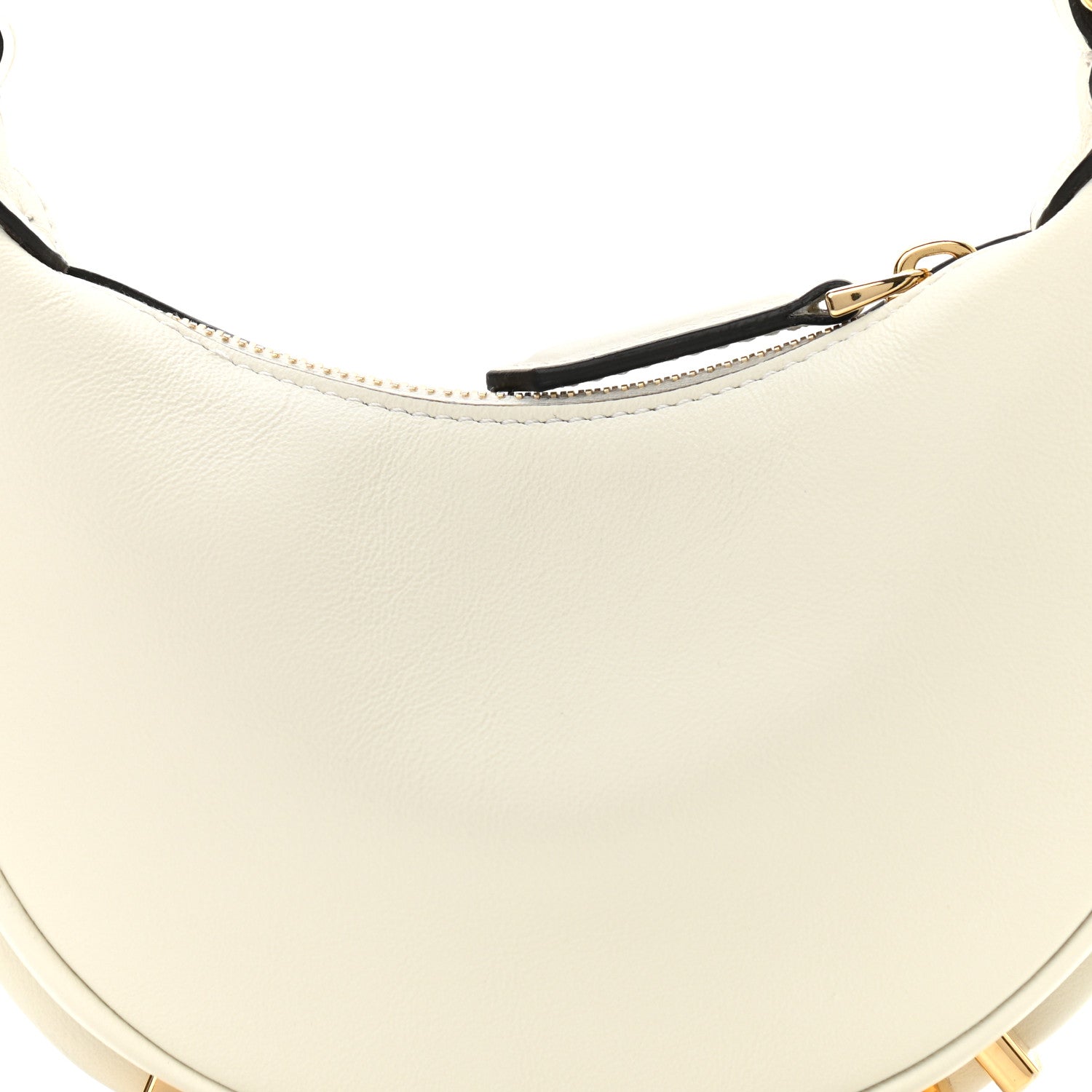 Fendi Vitello Grace Matte Nano Fendigraphy Hobo Charm White Ice 7 of 9