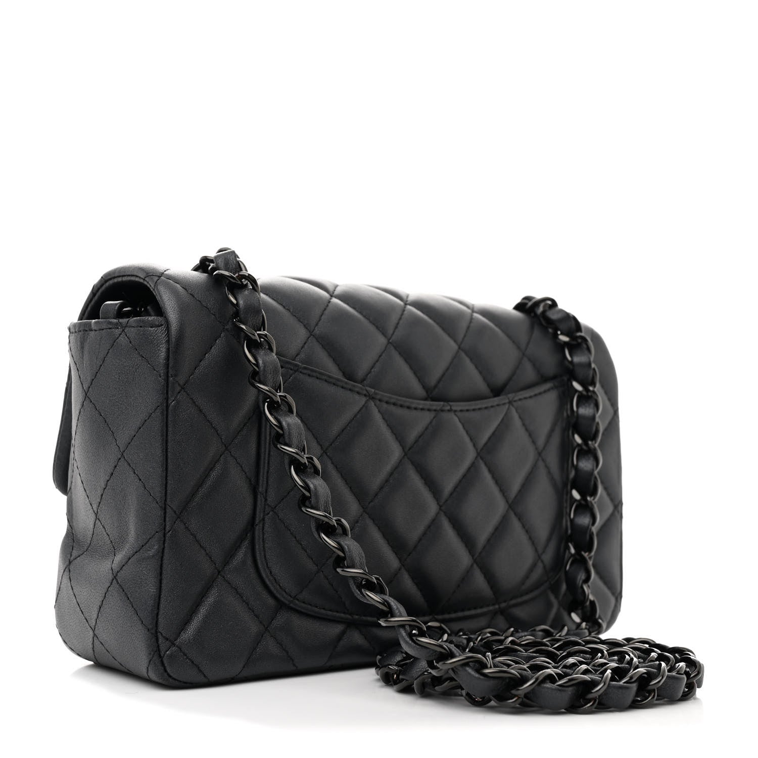 Chanel Lambskin Quilted Mini Rectangular Flap So Black 3 of 11