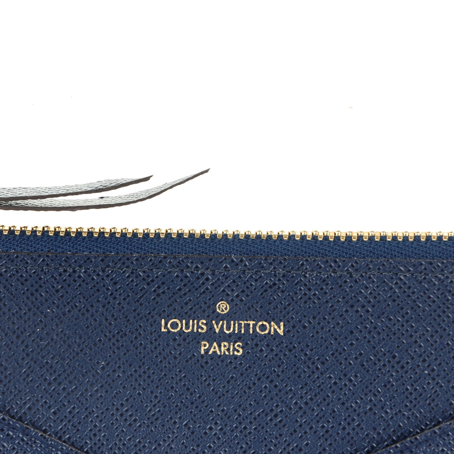 Calfskin Jeanne Wallet Zippered Insert Dark Blue