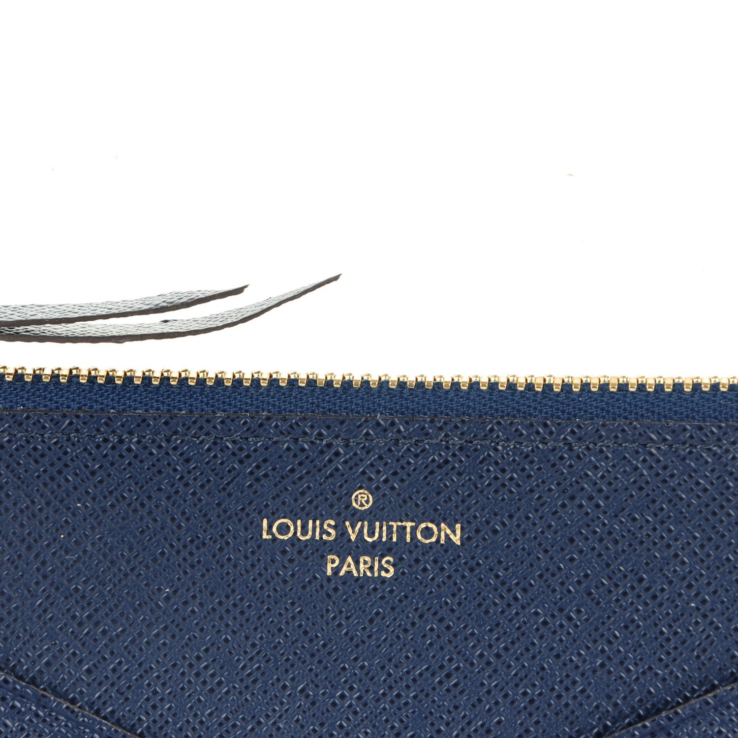 Louis Vuitton Calfskin Jeanne Wallet Zippered Insert Dark Blue 7 of 8
