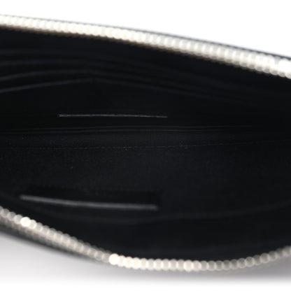 Saint Laurent Calfskin Crocodile Embossed Zip Mini Tablet Sleeve Black 5 of 7