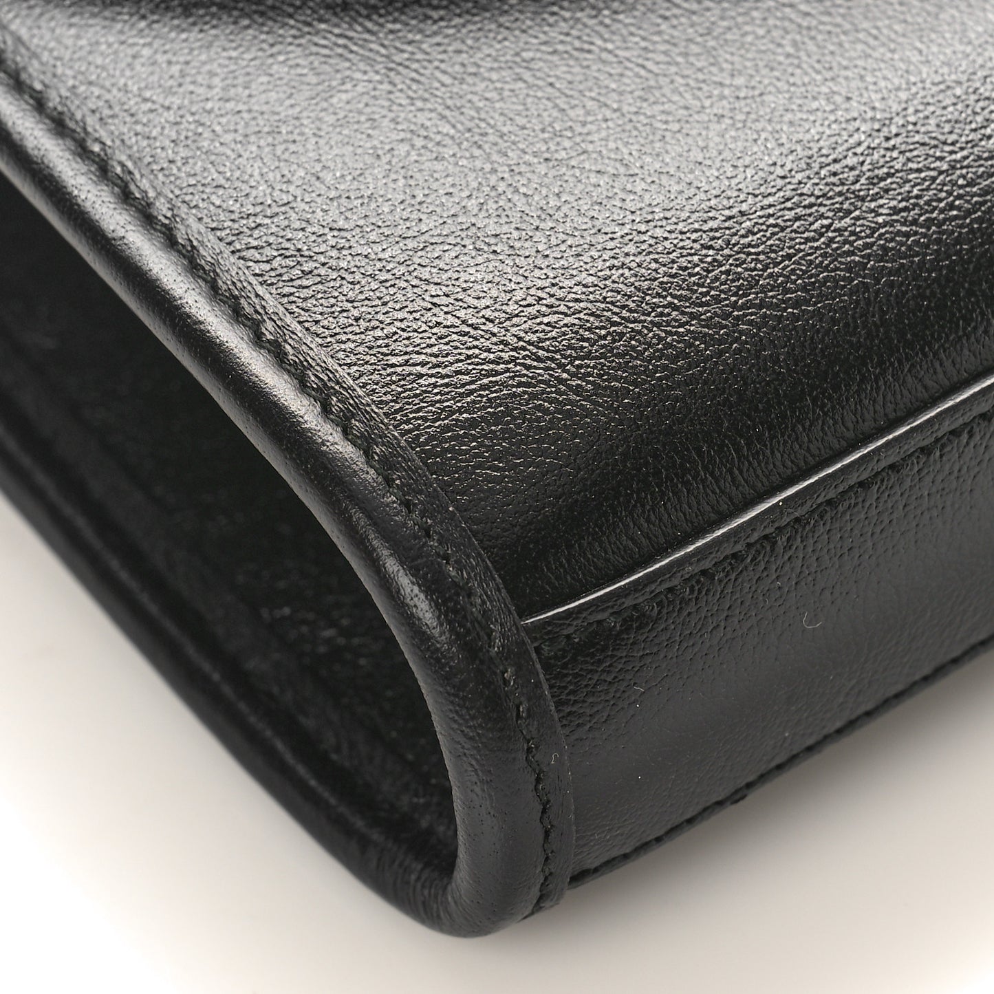 Textured Calfskin Web Small Rajah Slim Flap Shoulder Bag Black