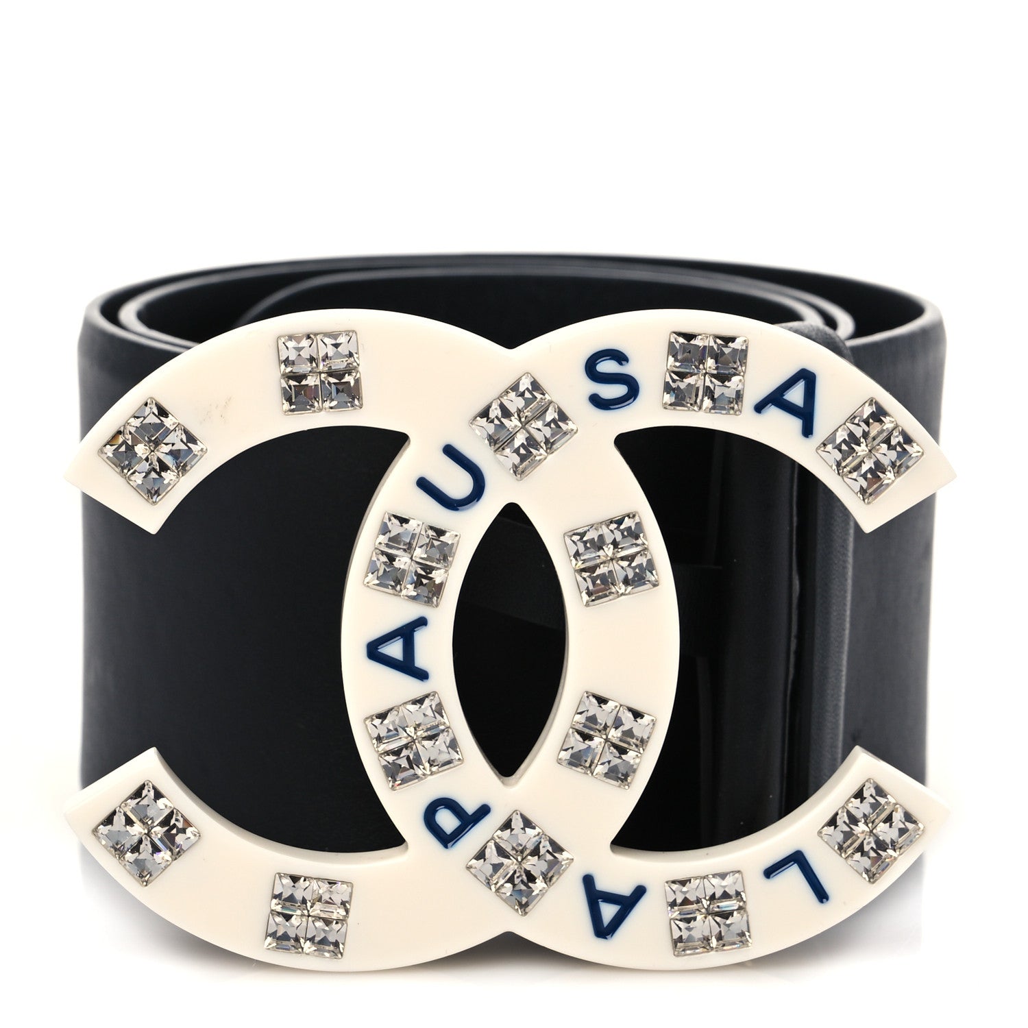 Chanel Resin Crystal La Pausa Belt 75 30 Black 1 of 6