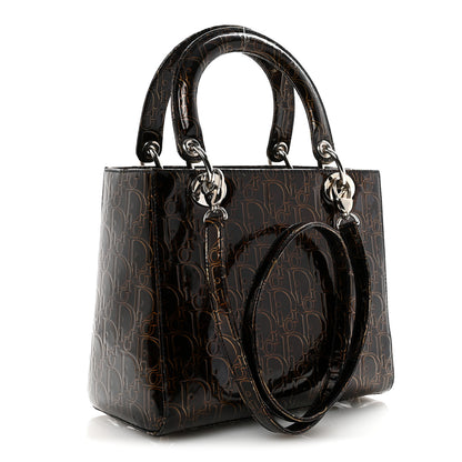 Christian Dior Patent Ultimate Medium Lady Dior Brown 3 of 9