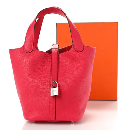 Hermes Taurillon Clemence Picotin Lock 18 PM Rose Extreme 10 of 10
