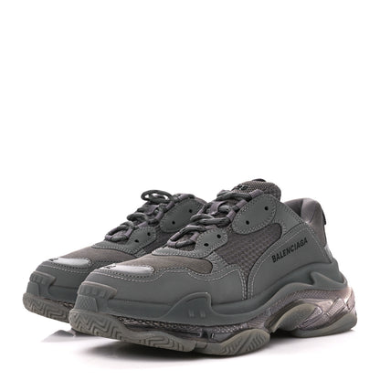 Balenciaga Fabric Mesh Clear Sole Fluo Mens Triple S Sneakers 42 Grey Black 3 of 8