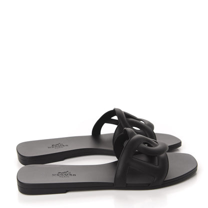 Hermes Rubber Aloha Sandals 37 Black 4 of 10