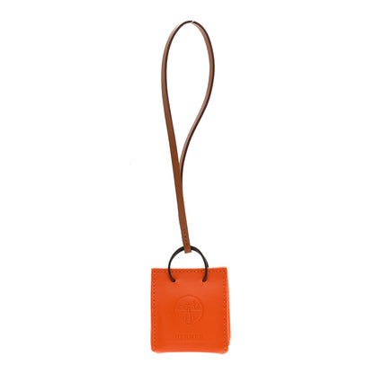 Hermes Milo Lambskin Swift Shopping Bag Charm Feu Gold 1 of 5