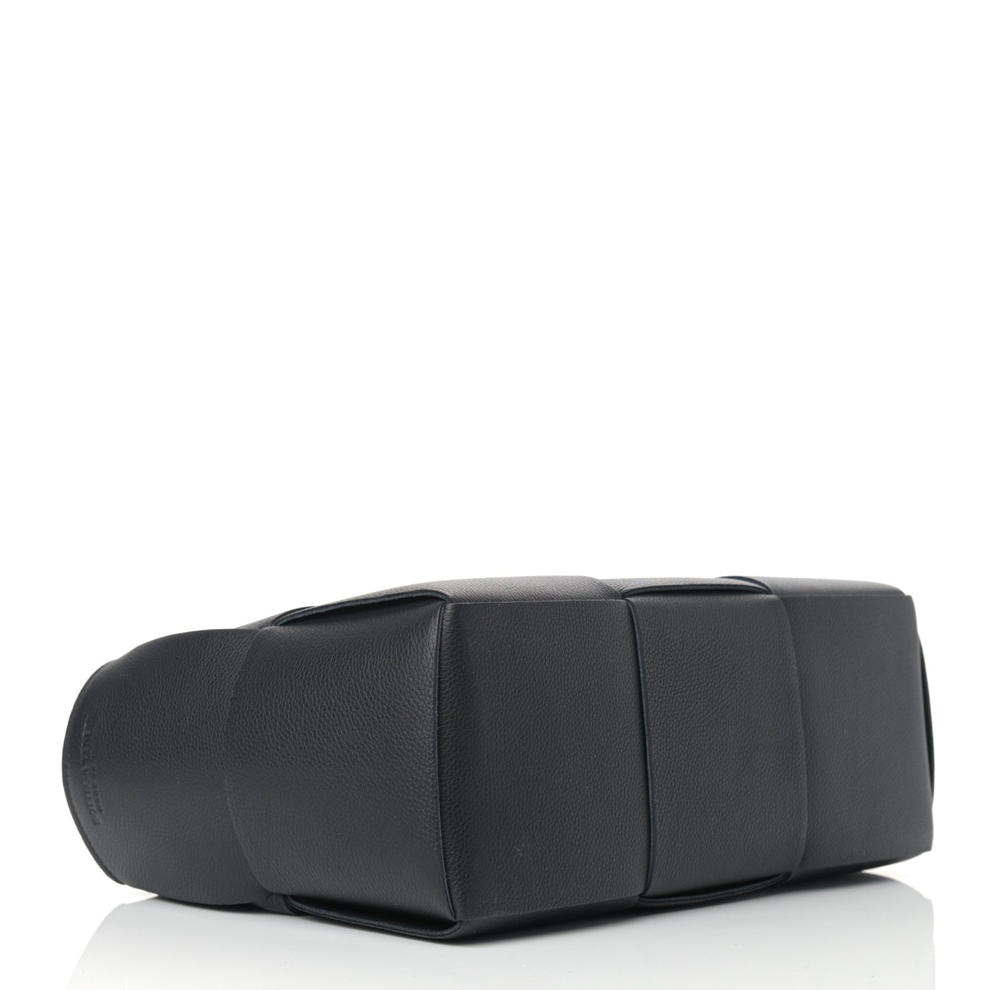 Grained Calfskin Intrecciato Small Arco Tote Black