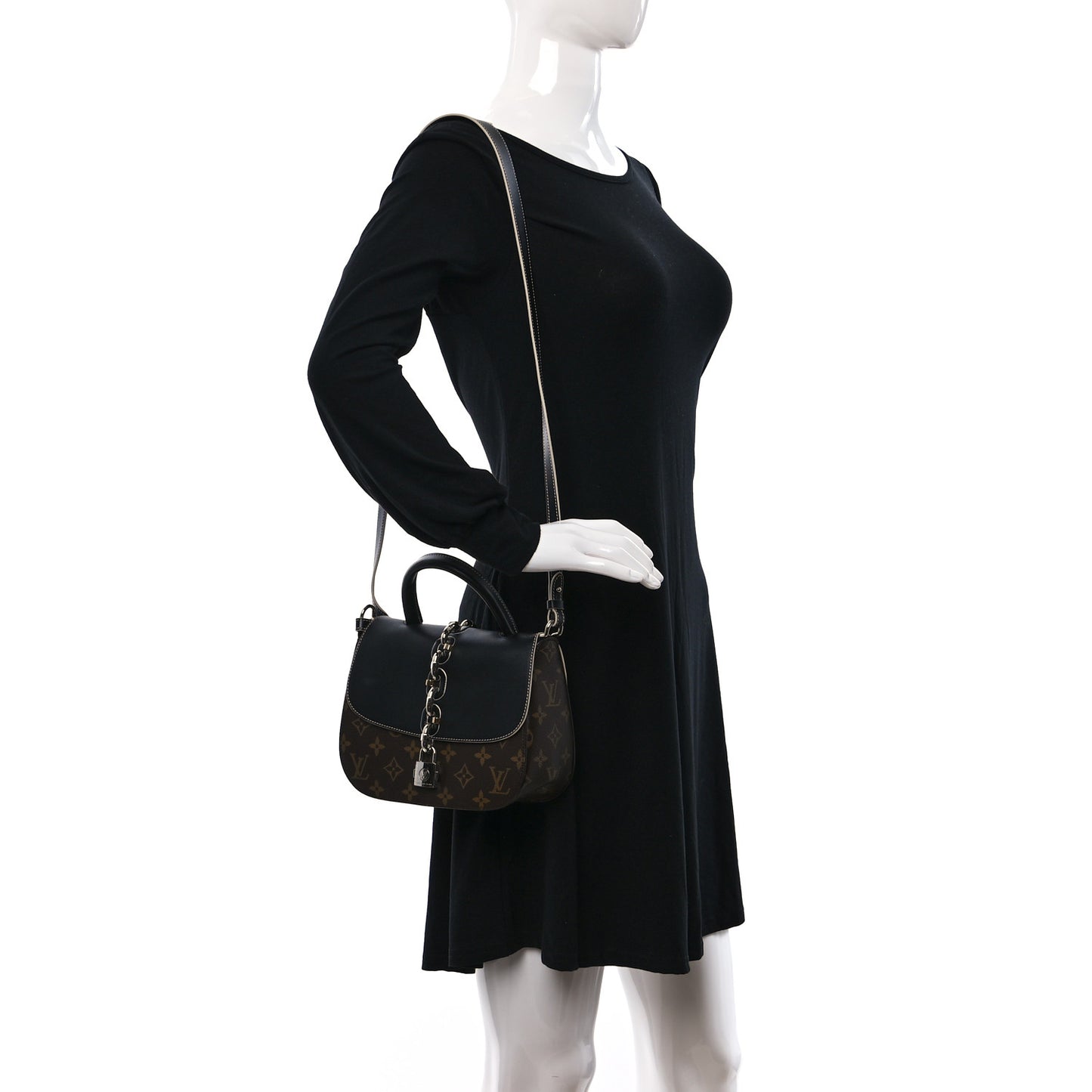 Calfskin Monogram Chain It Bag PM Black