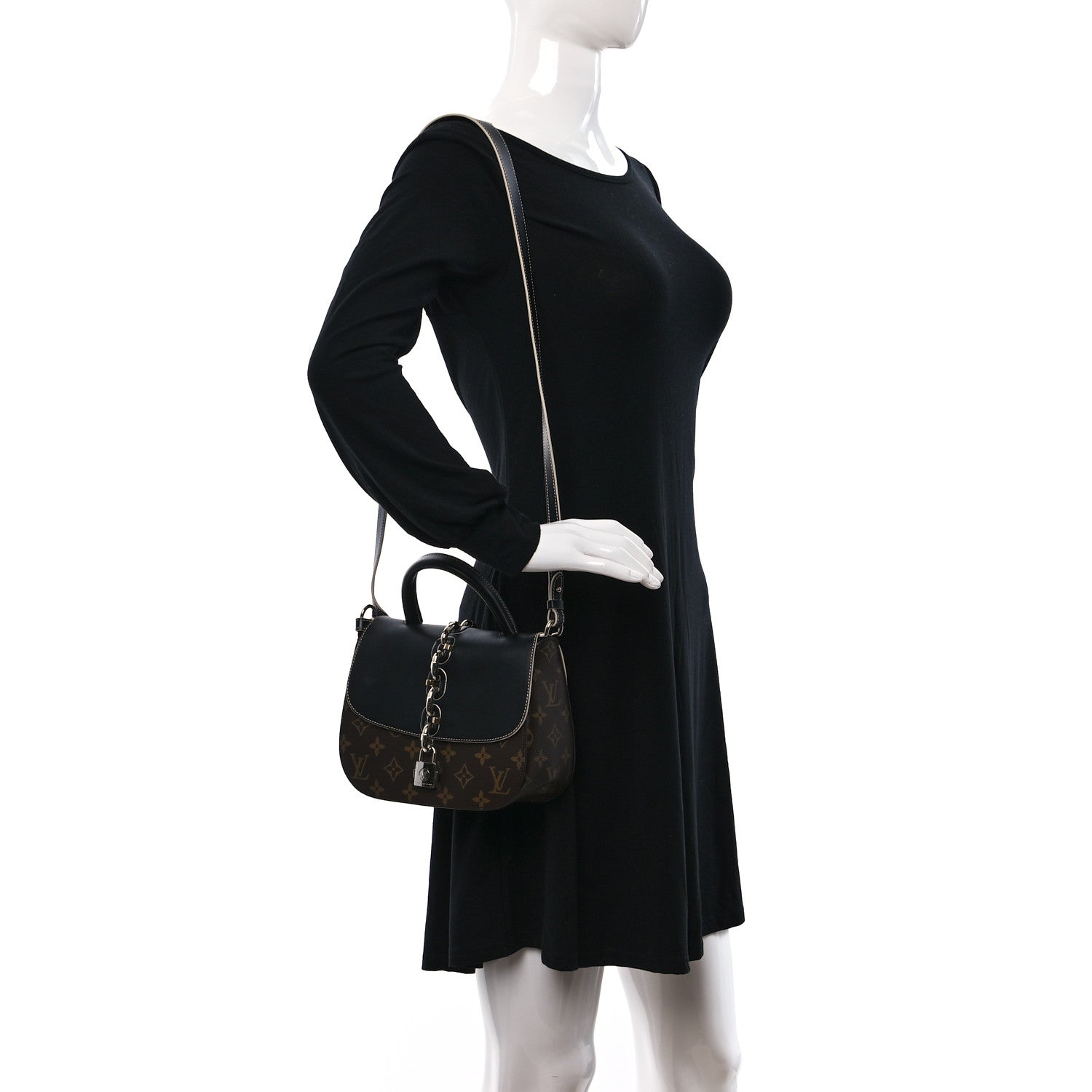 Louis Vuitton Calfskin Monogram Chain It Bag PM Black 2 of 8