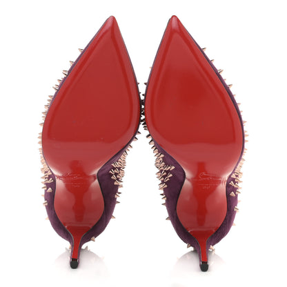 Christian Louboutin Veau Velours Studded Escarpic 100 Pumps 36 Purple 6 of 8