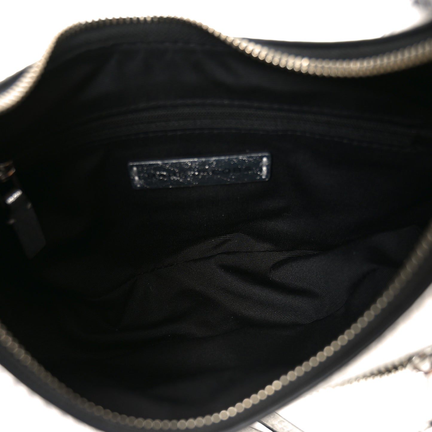 Crinkled Calfskin Crusier Crescent Bag Silver