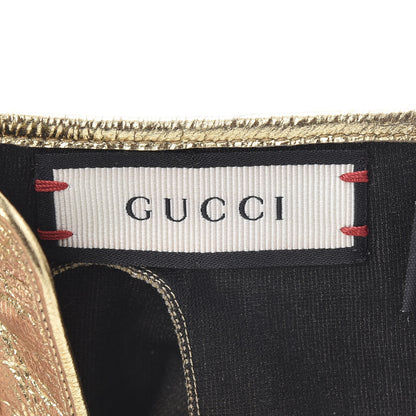 Gucci Metallic Nappa Donna Fingerless Gloves 8 Gold 3 of 5