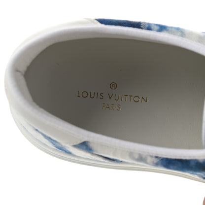 Louis Vuitton Denim Monogram Mens Trocadero Tie Dye Sneakers 9 Marine 7 of 8