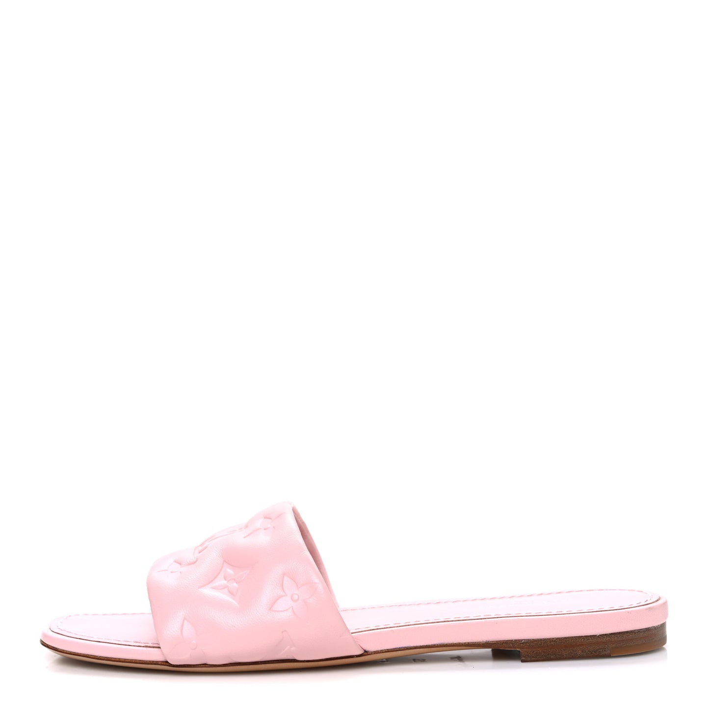 Lambskin Embossed Monogram Revival Flat Mules 37 Light Pink