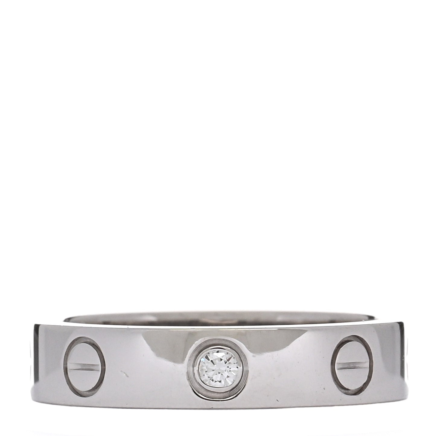 18K White Gold Diamond 4mm LOVE Wedding Band Ring 48 4.5